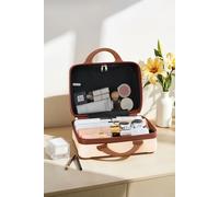 SHEONLY Portable Beige Lightweight Hard Shell Travel Cosmetic Case SHEONLY Beige