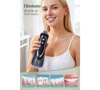 Sheonly Portable Cordless Water Dental Flosser Oral Irrigator In Black Black