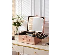 Sheonly Portable Makeup Case With Led Mirror In Rose Gold Rose Gold