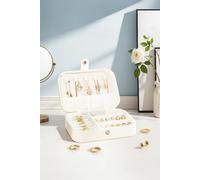 SHEONLY Portable PU Leather Jewellery Box in White SHEONLY White