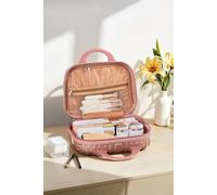 SHEONLY Portable Rose Gold Lightweight Hard Shell Travel Cosmetic Case SHEONLY Rose Gold