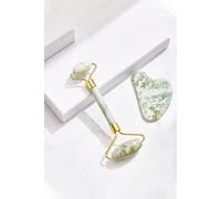 Sheonly Premium Authentic Jade Face Roller Massager Gift Set In Green Green