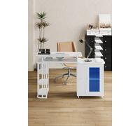 Sheonly Professional Mobile Manicure Table With Built-In Dust Collector In White White