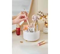 Sheonly Rotating Makeup Brush Holder Makeup Brush Organizer In White White