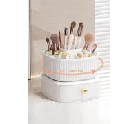 SHEONLY Swivel Makeup Organizer with Drawer Organizer For Desk Office School Home in White SHEONLY White