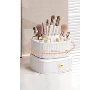 Sheonly Swivel Makeup Organizer With Drawer Organizer For Desk Office School Home In White White