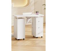 SHEONLY White Manicure Table with Dust Collector SHEONLY White