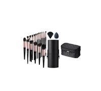 SHEONLY Women's 18 Pcs Professional Makeup Brush Set For Gift with Waterproof Travel Makeup Bag in Black SHEONLY Black