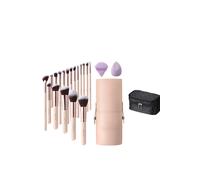 SHEONLY Women's 18 Pcs Professional Makeup Brush Set with Waterproof Travel Makeup Bag in Pink SHEONLY Pink