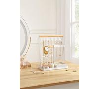SHEONLY Women's 3 Tier Stylish Jewelry Display Stand Jewellery Desktop Organizer For Dormitory & Bedroom Vanity Case in White SHEONLY White