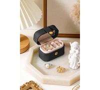 SHEONLY Women's Portable Mini Ring Holder Storage Box in Black SHEONLY Black
