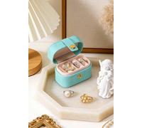 SHEONLY Women's Portable Mini Ring Holder Storage Box in Turquoise SHEONLY Turquoise