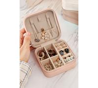 SHEONLY Women's Portable PU Leather Travel Jewellery Box in Pink SHEONLY Pink