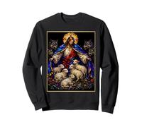 Shepherd and Protector Jesus Defends Sheep from Wolves Art Sweatshirt