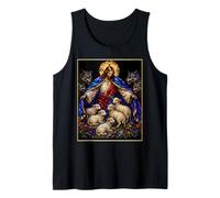 Shepherd and Protector Jesus Defends Sheep from Wolves Art Tank Top
