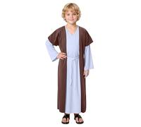 Shepherd Child Costume, Kids Fancy Dress Children's Blue and Brown Shepherd Costume for Boys, Christmas Fancy Dress for Nativity Play, School Fairs, and Festive Celebrations