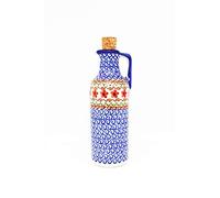 Shepherd Cooper Ceramics Handmade and Hand Painted Unikat Polish Pottery Bottle (0.6 litres) Jasmine Pattern
