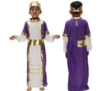 Shepherd Costume Kids Joseph Costume Soft Breathable Shepherd Outfit Set with Headscarf Generous Fit Innkeeper Nativity Fancy Dress for School Plays World Book Day Parties