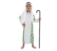 Shepherd Costume Kids Joseph Costume Soft Breathable Shepherd Outfit Set with Headscarf Generous Fit Innkeeper Nativity Fancy Dress for School Plays World Book Day Parties