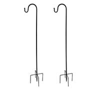 Shepherd Crook Hooks with 5 Prong Base, 96cm/38 Inch Double Adjustable Shepherds Hooks for Bird Feeders, Lights, Flower Ball, Plant and Decorations