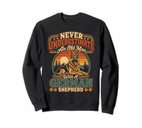 Shepherd Dog NEVER UNDERESTIMATE AN OLD MAN GERMAN SHEPHERD Sweatshirt