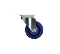 Shepherd Hardware 9260 4-Inch Swivel Caster, Elastic Blue Rubber, 265-lb Load Capacity