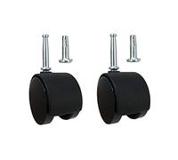 Shepherd Hardware 9418 2-Inch Office Chair Caster, Twin Wheel, 5/16-Inch Stem Diameter, 75-lb Load Capacity, Black, 2 Count (Pack of 1)