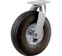 Shepherd Hardware 9796 10-Inch Pneumatic Caster Wheel, Swivel Plate, Steel Hub with Ball Bearings, 5/8-Inch Bore Centered Axle,Black