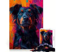 Shepherd Mix Dog Portrait 1000 Piece Jigsaw Puzzles for Teenagers Smart Game Bonding Time Image Assembly Fine Art Piece 38x26cm