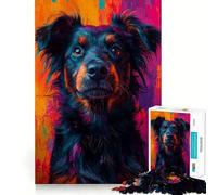 Shepherd Mix Dog Portrait 1000 Piece Jigsaw Puzzles for Teenagers Smart Game Bonding Time Image Assembly Fine Art Piece 38x26cm