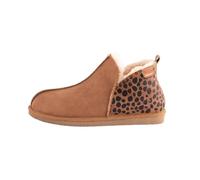 Shepherd of Sweden - Annie Sheepskin Slippers - Women - 100% Real Sheepskin - Comfort - Soft and Warm - Fluffy - Leopard Chestnut - 7 UK