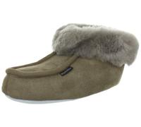 Shepherd of Sweden - Moa Sheepskin Slippers - Women - 100% Real Sheepskin - Comfort - Soft and Warm - Fluffy - Stone - 4 UK