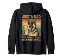 Shepherd Papa Just A Dad Who Always Came Back With The Milk Zip Hoodie