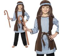 Shepherd Robe Costume Boys Christmas Nativity Fancy Dress + Staff