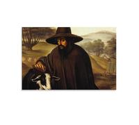Shepherd Wall Art Vintage Poster - Religious Christian Canvas Print of Man with Lamb for Rustic Farmhouse Living Room Or Bible Study Room Decor Gift 20x30inch(50x75cm) Unframed