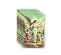 Shepherd's Grace 5-Pack Laminated Guardian Angel Prayer Cards - Catholic Holy Cards with Traditional Prayer - Beautiful Angel Artwork - Durable Pocket-Size Devotional Keepsakes for Protection