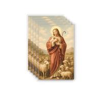 Shepherd's Grace Psalm 23 Prayer Cards - Laminated Catholic Holy Cards, Good Shepherd Artwork, Pocket Size 5 Pack, Faith & Scripture Devotional Cards