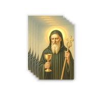 Shepherd's Grace Saint Benedict Prayer Cards - Laminated Catholic Holy Cards, 5 Pack, Pocket Size 4.5 x 2.75 Inches, Durable Religious Prayer Cards for Daily Devotion