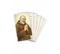 Shepherd's Grace Saint Padre Pio Laminated Prayer Cards - Catholic Holy Card Set, 5 Pack, Pocket Size 4.5 x 2.75 in, Durable Faith Cards for Prayer and Reflection