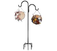 Shepherds Hooks for Outdoor - 51.1in Metal Bird House Pole,Heavy Duty Sable Bird Feeder Hangers Light PoleShepherd's Hook, Double Hook, Outdoor Lawn/Garden Bracket, Iron Stand, Hooks, Bend Hookss,