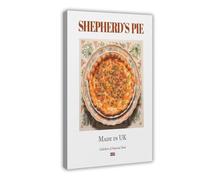 Shepherd's Pie on Maiolica Tile Plate Canvas Poster Bedroom Decor Landscape Office Room Decor Gift 12" L X 18" W