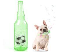 Shepinsky Indestructible Dog Chew Toys with Squeaker and Football Inside, Durable Puppy Toys for Small Medium Dogs, Perfect for Playtime, Training, Birthday (Soccerbottle Green, S)