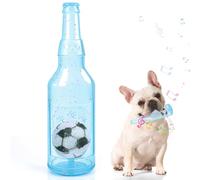 Shepinsky Indestructible Dog Chew Toys with Squeaker and Football Inside, Durable Puppy Toys for Small Medium Dogs, Perfect for Playtime, Training, Birthday (Soccerbottle Blue, S)