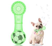 Shepinsky Indestructible Dog Chew Toys with Squeaker and Football Inside, Durable Puppy Toys for Small Medium Dogs, Perfect for Playtime, Training, Birthday (Soccerbone Green, S)