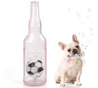 Shepinsky Indestructible Dog Chew Toys with Squeaker and Football Inside, Durable Puppy Toys for Small Medium Dogs, Perfect for Playtime, Training, Birthday (Soccerbottle Pink, S)