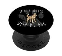 Shepsky Life is Better With My Dog Cute Pet Mom Dad PopSockets Swappable PopGrip