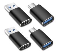 SheraF 4 Pack USB to USB C OTG Adapter, 2Pack Type C Female to A Male Charger Converter 2Pack USB C Male to USB 3.0 Female Adapter Thunderbolt 4 Converter iWatch 8 9,15 14 13 Pro Max