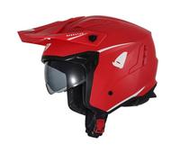 Sheratan Jet Helmet with Retractable Sun Visor Trial Street Scooter Motorcycle Matt Red (XL)