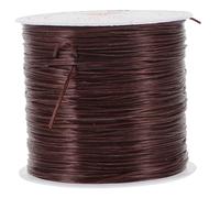 SHERCHPRY 0.6mm Brown Elastic Hair Extension Wire for Seamless Styling, Sturdy Crystal Line for Diy Beading and Bracelet Making, Stretchy Core String Suitable for Hair Braids and Jewellery Crafts