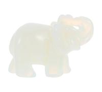 SHERCHPRY 1.5 Inch White Eye Stone Elephant Statue Decor, Creative Elephant Figurine for Home, Tabletop and Hallway Decoration, Unique Crystal Desktop Ornament